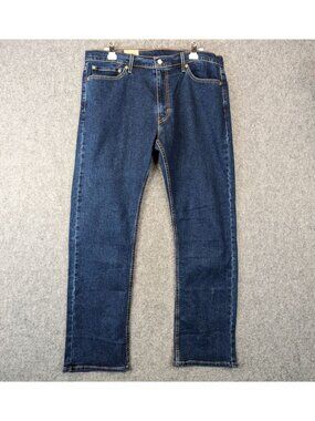 Levis 513 Slim Straight Jeans 36x32 Deep Indigo Stretch Denim New with Tags